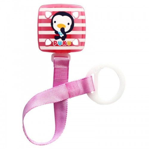 Puku Pacifier / Soother Clipper - Pink Stripes